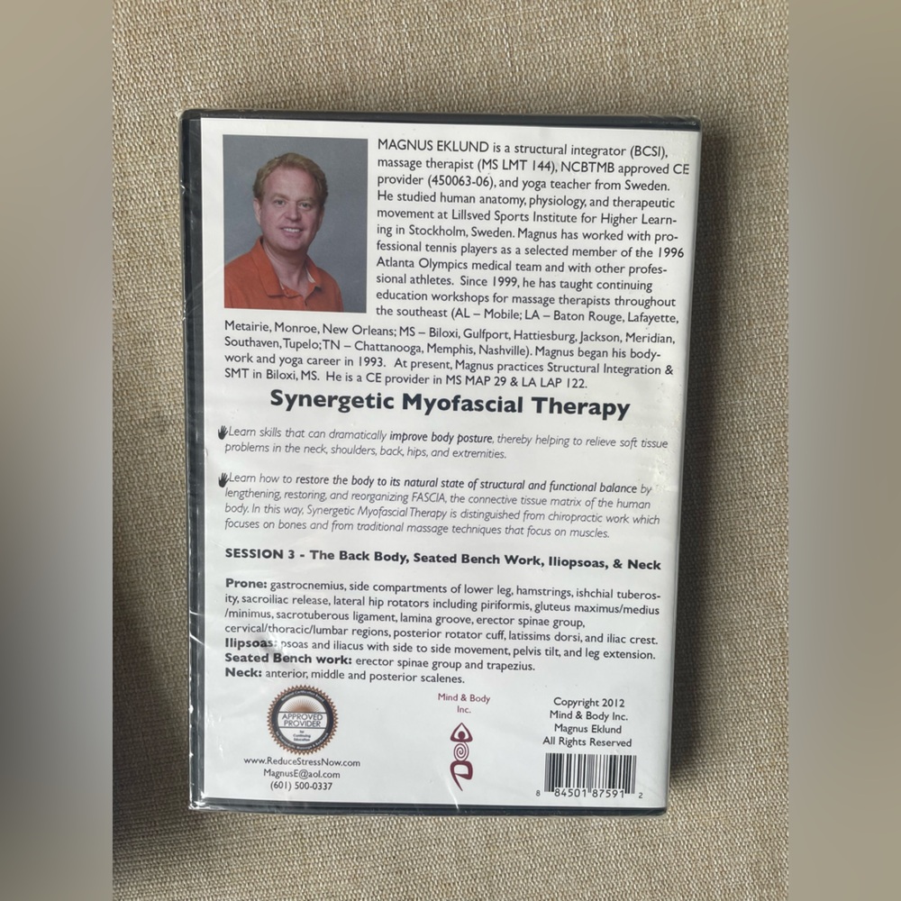 Synergetic Myofascial Therapy DVD - 3 instructional DVDs - Picture 8 of 8